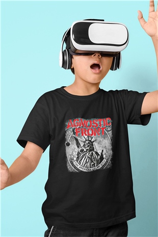 Agnostic Front Baskılı Unisex Siyah Çocuk Tişört