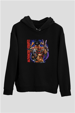 Agnostic Front Baskılı Unisex Siyah Hoodie