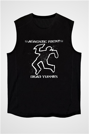Agnostic Front Baskılı Unisex Siyah Kolsuz Tişört