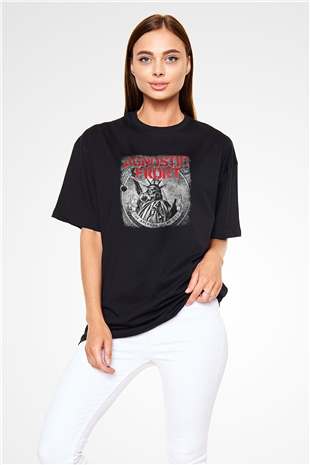 Agnostic Front Baskılı Unisex Siyah Oversize Tişört