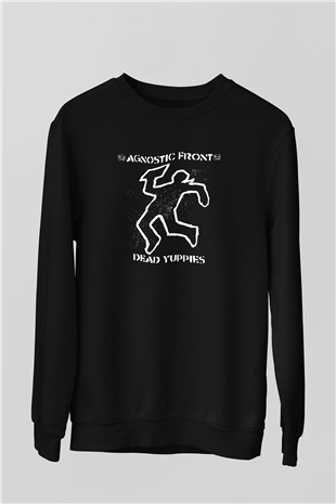 Agnostic Front Baskılı Unisex Siyah Sweatshirt