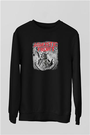Agnostic Front Baskılı Unisex Siyah Sweatshirt