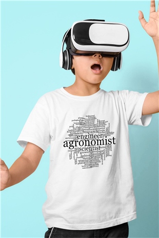 Agronomist Baskılı Beyaz Unisex Çocuk Tişört