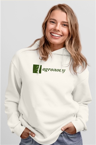 Agronomist Beyaz Unisex Kapüşonlu Sweatshirt