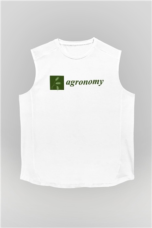 Agronomist Beyaz Unisex Kolsuz Tişört