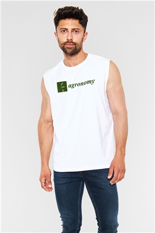 Agronomist Beyaz Unisex Kolsuz Tişört