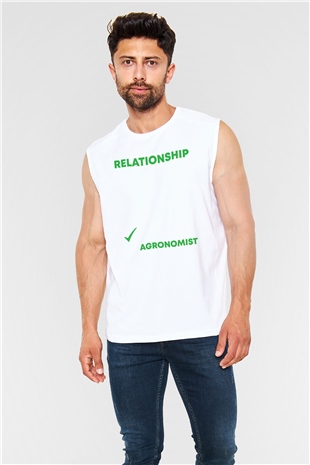Agronomist Beyaz Unisex Kolsuz Tişört