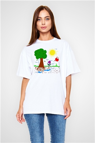 Agronomist Beyaz Unisex Oversize Tişört T-Shirt