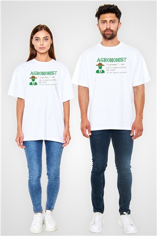 Agronomist Beyaz Oversize Tişört Oversize T-shirt - TişörtFabrikası