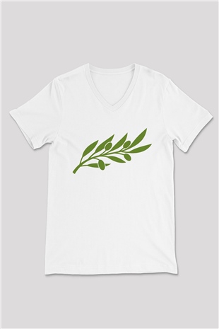 Agronomist Beyaz Unisex V Yaka Tişört