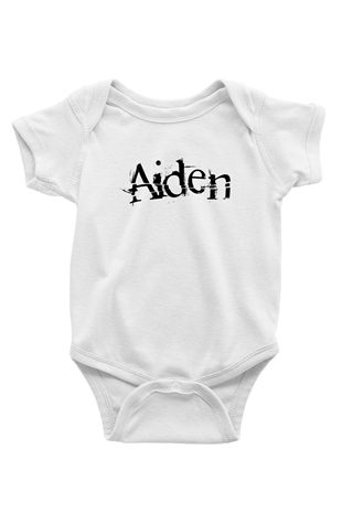 Aiden Baskılı Beyaz Unisex Bebek Body - Zıbın
