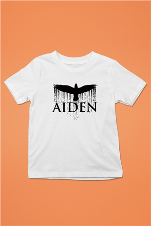 Aiden Baskılı Beyaz Unisex Çocuk Tişört