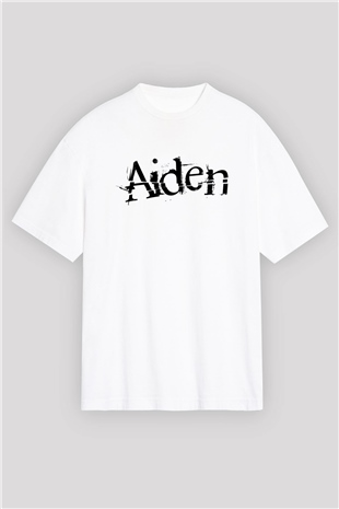 Aiden Beyaz Unisex Oversize Tişört T-Shirt