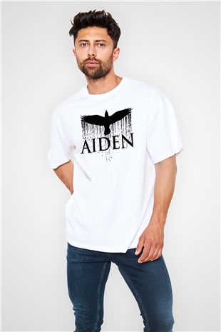 Aiden Beyaz Unisex Oversize Tişört T-Shirt