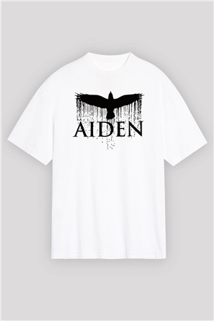Aiden Beyaz Unisex Oversize Tişört T-Shirt