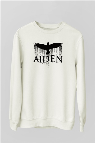 Aiden Beyaz Unisex Sweatshirt