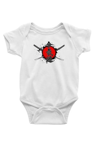 Aikido Baskılı Beyaz Unisex Bebek Body - Zıbın