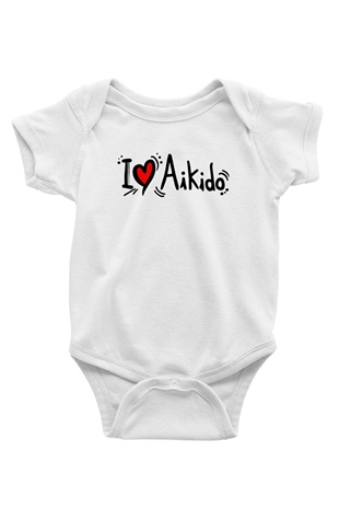 Aikido Baskılı Beyaz Unisex Bebek Body - Zıbın