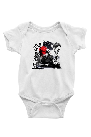 Aikido Baskılı Beyaz Unisex Bebek Body - Zıbın