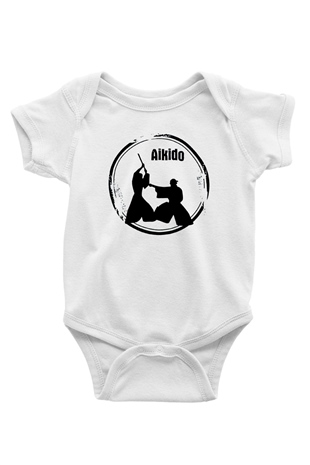 Aikido Baskılı Beyaz Unisex Bebek Body - Zıbın