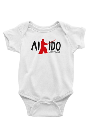 Aikido Baskılı Beyaz Unisex Bebek Body - Zıbın
