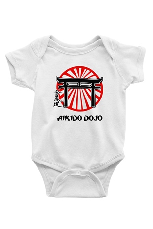 Aikido Baskılı Beyaz Unisex Bebek Body - Zıbın