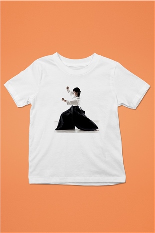 Aikido Baskılı Beyaz Unisex Çocuk Tişört