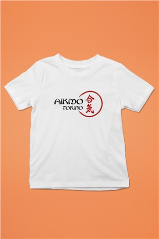 Aikido Baskılı Beyaz Unisex Çocuk Tişört