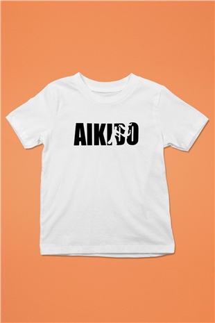 Aikido Baskılı Beyaz Unisex Çocuk Tişört