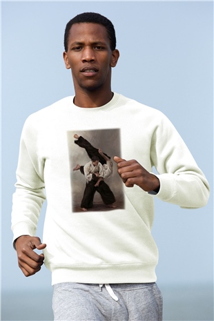 Aikido Baskılı Unisex Beyaz  Sweatshirt