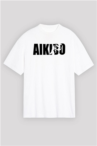 Aikido Beyaz Unisex Oversize Tişört T-Shirt
