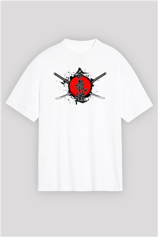 Aikido Beyaz Unisex Oversize Tişört T-Shirt
