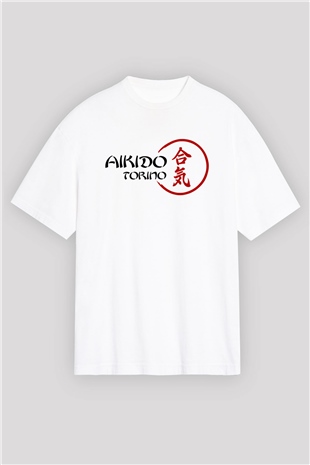 Aikido Beyaz Unisex Oversize Tişört T-Shirt