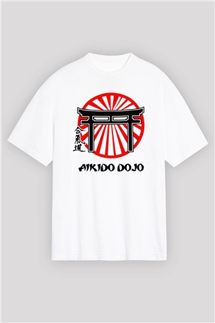 Aikido Beyaz Unisex Oversize Tişört T-Shirt