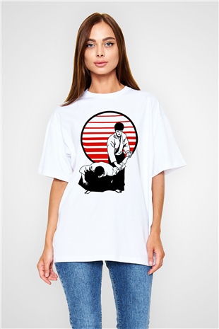 Aikido Beyaz Unisex Oversize Tişört T-Shirt