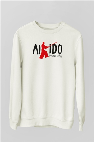 Aikido Beyaz Unisex Sweatshirt