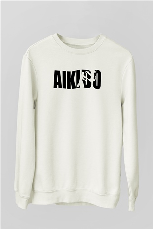 Aikido Beyaz Unisex Sweatshirt