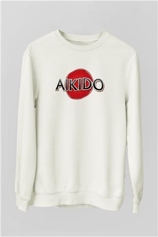 Aikido Beyaz Unisex Sweatshirt