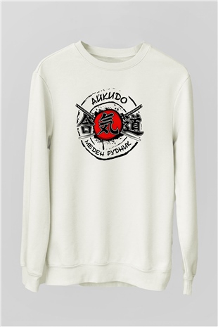 Aikido Beyaz Unisex Sweatshirt