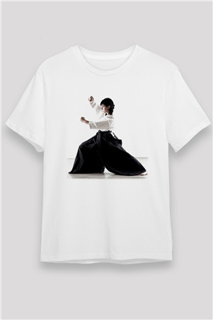 Aikido Beyaz Unisex Tişört T-Shirt - TişörtFabrikası