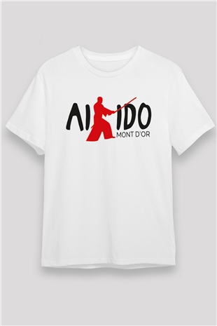 Aikido Beyaz Unisex Tişört T-Shirt - TişörtFabrikası