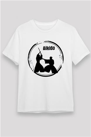 Aikido Beyaz Unisex Tişört T-Shirt - TişörtFabrikası
