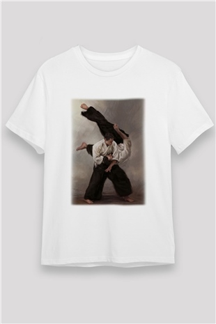 Aikido Beyaz Unisex Tişört T-Shirt - TişörtFabrikası