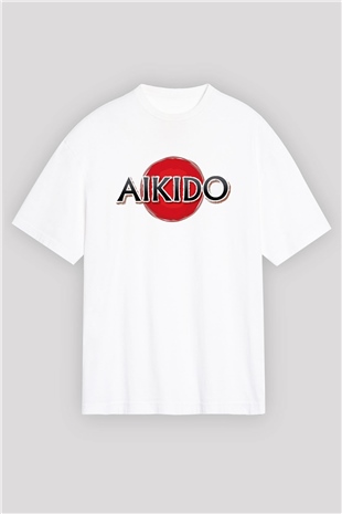 Aikido Beyaz Oversize Tişört Oversize T-shirt - TişörtFabrikası