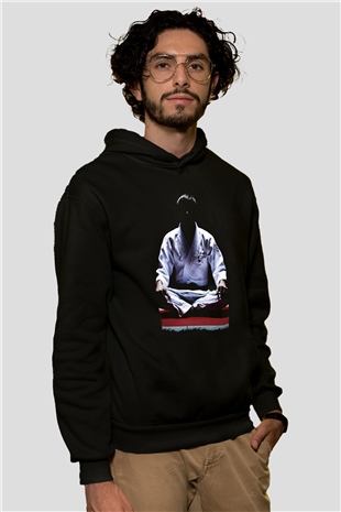 Aikido Siyah Unisex Kapüşonlu Sweatshirt