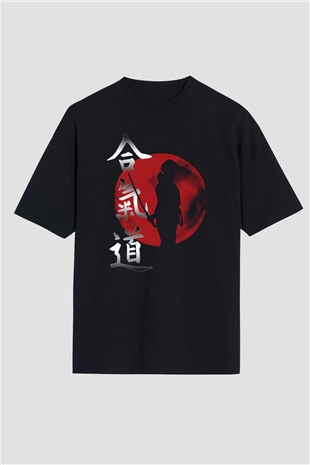 Aikido Siyah Unisex Oversize Tişört T-Shirt