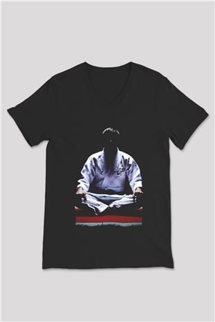 Aikido Siyah Unisex V Yaka Tişört