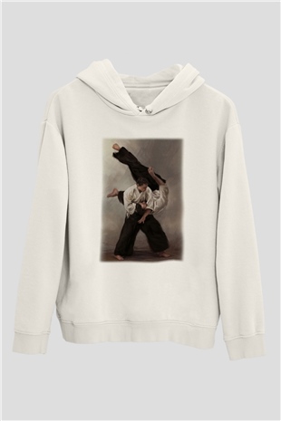AikidoBeyaz Tshirt Unisex Hoodie
