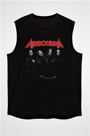 Airbourne Siyah Unisex Kolsuz Tişört