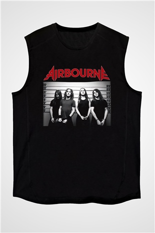 Airbourne Siyah Unisex Kolsuz Tişört